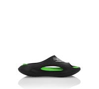 Strandschuh PLEIN SPORT "Flache Gummisandalen", Damen, Gr. 40-41, Normalschaft, grün (0227, schwarz, grünfluo), Schuhe Strandschuh (98378939-40) 0227, schwarz, grünfluo