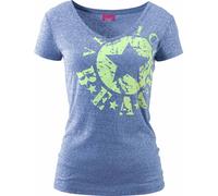 Strandshirt blau-meliert 40/42 Baumwolle, Polyester