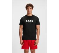 BOSS Herren T-Shirt - T-Shirt RN, Rundhals, Kurzarm, großer Logoprint, Baumwolle Schwarz M