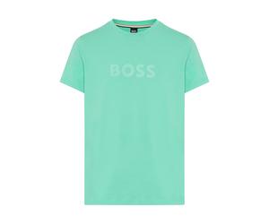 Strandshirt BOSS "T-Shirt RN", Herren, Gr. XL, grün (bright grün 322), Jersey, Obermaterial: 100% Baumwolle, regular fit hüftbedeckend, Rundhals, Shirts, mit UV Schutz (SPF 50+), Swimwear (36591465-XL