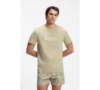 Strandshirt BOSS "T-Shirt RN", Herren, Gr. XXL, beige (schwarz beige 254), Jersey, Obermaterial: 100% Baumwolle, regular fit hüftbedeckend, Rundhals, Shirts, mit UV Schutz (SPF 50+), Swimwear (8485181