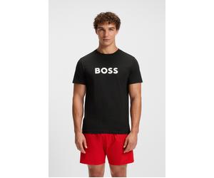Strandshirt BOSS "T-Shirt RN", Jungen, Gr. XL, schwarz (schwarz 001), Jersey, Obermaterial: 100% Baumwolle, bedruckt, unifarben, regular fit hüftbedeckend, Rundhals, Shirts, mit UV Schutz (SPF 50+), S