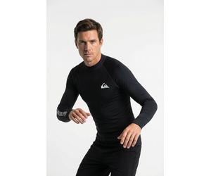 Strandshirt QUIKSILVER "EVERYDAY UPF50 LS", Jungen, Gr. XXL, schwarz navy, Jersey, Obermaterial: 84% Polyester, 16% Elasthan, normal, Rundhals, Shirts, Kurzarm-Design, aus Jersey-Material, mit Rundhal