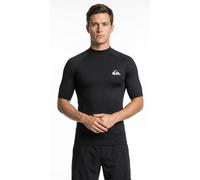 Strandshirt QUIKSILVER "EVERYDAY UPF50 SS", Jungen, Gr. XL, schwarz, Jersey, Obermaterial: 84% Polyester, 16% Elasthan, normal, Rundhals, Shirts, mit UV-Schutz, aus Jersey-Material, Kurzarm-Design (40