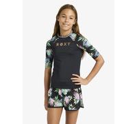 Strandshirt ROXY "ROXY ACTIVE RG SHORT SLEEVE LYCRA", Mädchen, Gr. 16 (170/176), anthrazit a, Obermaterial: 82% Polyester, 18% Elasthan, Shirts, für Kinder und Jugendliche, kurze Ärmel, sportlicher St