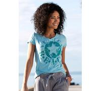 Strandshirt türkis-meliert 36/38 Baumwolle, Polyester