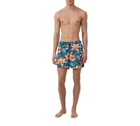 Strandshorts S.OLIVER, Damen, Gr. M, N-Gr, blau, Obermaterial: 100% Polyester, bedruckt, regular fit ca. Mitte Oberschenkel, Hosen Strandshorts, Sommerhose mit All-Over Print (58096325-M)