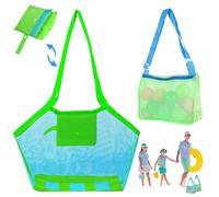 Strandspielzeug Tasche, 2 Stück Strandspielzeug Aufbewahrungstasche, Wasserdichte Strandtasche für Sandspielzeug Wasserspielzeug, Praktischer Aufräumsack für Strandurlaub im Freien,Familie Urlaub