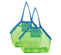 Strandspielzeug Tasche Groß, 2 Stück Netztasche Sandspielzeug, Groß Strandtasche Strandspielzeug Kinder, Netztasche, Tragbare Kinder Aufbewahrung Netz Tasche, für Familie Urlaub