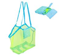 Strandspielzeug Tasche Groß, Strandtasche Netztasche für Sandspielzeug Wasserspielzeug, Wiederverwendbare und Faltbare Kinder Aufräumsack für Strand Picknick/Schwimmbad/Wäschesack/Familie Urlaub