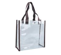 Strandtasche Damen Herren PVC Knopfleiste transparent Shopper Beach Bag groß wasserdicht Reißverschluss sanddicht leicht faltbar Urlaub Pool Fitness Einkauf Picknick Sommer (Dark Gray, 25*25*10cm)