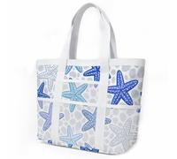 Strandtasche Grau Graffiti Blau Strandtasche mit Reißverschluss Handtaschen Beach Bag Handbag Faltbar Einkaufstasche Sandschutz Strandtaschen Badetasche Strand Tasche Pool Bag 33x32cm/1 Stück