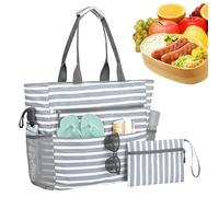 Strandtasche | Große Strandtasche Mit Münzbeutel | Falbare Wasserdichte Tragetasche Mit Reißverschluss Für Arbeit Schwimmbad Pendeln Gym Picknick Reisen Camping Urlaub Alltag Wandern