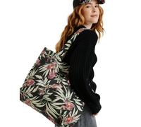 Strandtasche ROXY "Anti Bad Vibes", Damen, grau (anthrazit wind swept floral), Baumwolle, Taschen Strandtasche (75087231-0) anthrazit wind swept floral