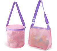 Strandtasche Strandspielzeug Tasche, 2 Stück Strandspielzeug Tasche für Kinder, Sandspielzeug Tasche mit Verstellbaren, Sandspielzeug Netztasche Strandtasche