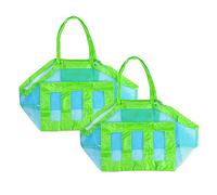 Strandtasche Strandspielzeug Tasche Große 2 Stück Tragbare Tasche-Sandspielzeug Wiederverwendbare Sommer Strandtasche Netztasche Blaues Aufbewahrungstasche für Kinderspielzeug Familie Urlaub