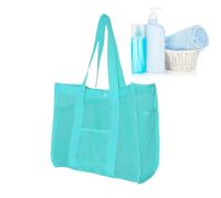 Strandtasche | Strandtasche - Wasserdicht Sandabweisend mit Netztaschen Großes Fassungsvermögen Spielzeug Organizer Ideal Frauen Urlaub Familie Camping Kreuzfahrt Sommer Kinder, grün, riferimento