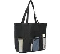 Strandtasche, wasserdicht, groß, mit Netzstoff, faltbar, für Flip-Flops, Schwimmen und Sommerzubehör, Schwarz , Consulte la descripción