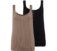 Strandtop LASCANA Gr. 32/34, grau (taupe, schwarz) Damen Tops (38020026-32) taupe, schwarz