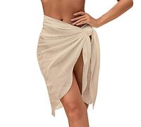 Strandtuch Damen Sarong Bikini Cover Up Pareo Strand Baderock Wickelkleid Strandrock Wickelrock Wrap Sheer Badeanzug Ups Für Bademode Strand, Urlaub (Braun,Einheitsgröße)
