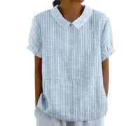 Strandtunika Damen Sommer Monatsabrechnungen Anzeigen T-Shirt Leinenbluse Sommer Baumwoll Leinen Oberteile Vintage Einfarbig Tunika Bluse Basic Kurzarm Shirt Wo Finde Ich Meine Monatsabrechnungen