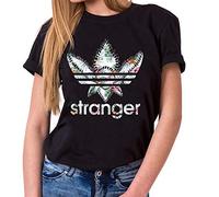 Stranger Inaya - T-Shirt Damen Things Demogorgon Elfie Dustin Jane Hopper Upside Down tv blu-ray DVD, Farbe:Schwarz, Größe:M