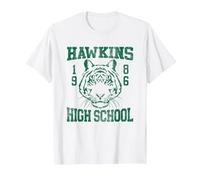 Stranger Things 1986 Hawkins High School T-Shirt, Herren, Weiß, 5XL