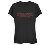 Stranger Things Damen Stranger Things Day Short Sleeve T-shirt, Schwarz, L