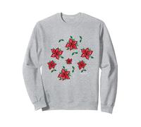 Stranger Things Demogorgon Stechpalmenmuster Sweatshirt, Unisex für Erwachsene, Grau Meliert, L