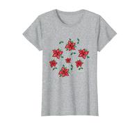 Stranger Things Demogorgon Stechpalmenmuster T-Shirt, Damen, Grau Meliert, 3XL