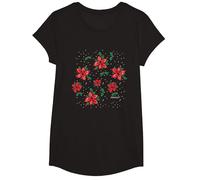 Stranger Things Demogorgon Stechpalmenmuster T-Shirt, Mädchen, Schwarz, M
