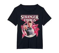 Stranger Things Eleven Lightning Poster T-Shirt, Damen Große Größen, Schwarz, 6X