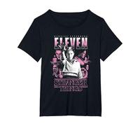 Stranger Things Eleven Poster T-Shirt, Damen Große Größen, Schwarz, 3X
