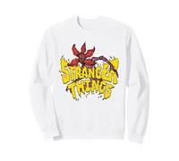 Stranger Things Flames Demogorgon Sweatshirt, Unisex für Erwachsene, Weiß, XXL