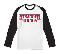 Stranger Things Hellfire Club Raglan Ls Herren & Damen Langarm Baseball T-Shirt, Weiß Schwarz, S