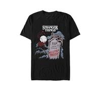 Stranger Things Hellfire Club T-Shirt für Erwachsene, schwarz, offiziell lizenziertes Netflix-Grafik-T-Shirt, Premium-Baumwolle, Unisex-Passform für Fans & Sammler, Schwarz , L