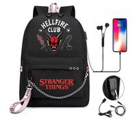 Stranger Things HELLFIRE CLUB Unisex Schulrucksack Rucksack Laptop Tasche USB