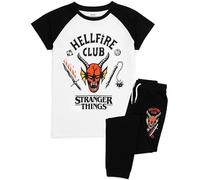 Stranger Things Kinderpyjama | Unisex Hellfire Club Outfit Eddie Eleven Mike Dustin Max Members T-Shirt Loungepants Co-Ord Pjs Set | Merchandise für Netflix-Serien