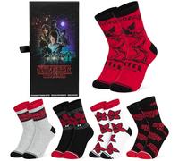 Stranger Things Lustige Socken für Damen & Teenager 5er Pack - Gr. 35-41, Bunte Baumwollsocken Geschenke für Frauen (35/41 EU, Multi Rot)
