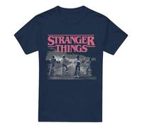 Stranger Things Season 1 Poster Bike Scene Unisex T Shirt, Navy, Medium
