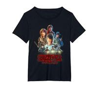 Stranger Things Season One Poster T-Shirt, Damen Große Größen, Schwarz, 6X
