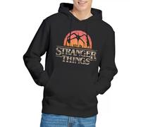 Stranger Things Unisex Sunset Logo Hoodie, Black Hooded Sweatshirt, XL
