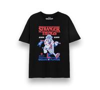 Stranger Things Unisex T-Shirt | Adults Scoops Ahoy Kurzarm-T-Shirt mit Grafik in Schwarz | Vintage Klassisches 80er-Jahre-EIS Starcourt Old School Apparel Top | Netflix-TV-Show Merchandise-Geschenk