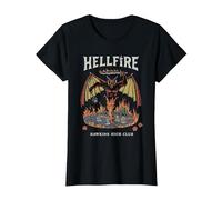 Stranger Things Vintage Hawkins High Hellfire T-Shirt, Damen, Schwarz, S