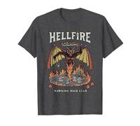 Stranger Things Vintage Hawkins High Hellfire T-Shirt, Herren, Anthrazit Meliert, L