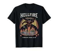 Stranger Things Vintage Hawkins High Hellfire T-Shirt, Herren, Schwarz, M