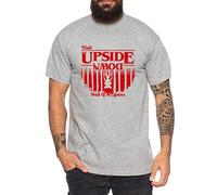 Stranger Visit - T-Shirt Damen Things Demogorgon Elfie Dustin Jane Hopper Upside Down tv blu-ray DVD, Farbe:Dunkelgrau Meliert, Größe:XXL