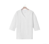Strapazierfähiges Herren-T-Shirt, kurzärmelig, V-Ausschnitt, für den täglichen Gebrauch, einfarbig, Weiß, L-3XL (Weiß XXXL)
