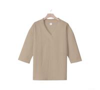Strapazierfähiges Herren-T-Shirt, kurzärmelig, V-Ausschnitt, für den täglichen Gebrauch, einfarbig, Weiß, L-3XL (Khaki XXXL)