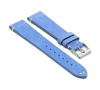 StrapsCo Handgenähtes Wildleder-Uhrenarmband mit Schnellentriegelung - wählen Sie Ihre Farbe/Länge - 18 mm, 19 mm, 20 mm, 21 mm, 22 mm, 24 mm 24mm - Long Length hellblau